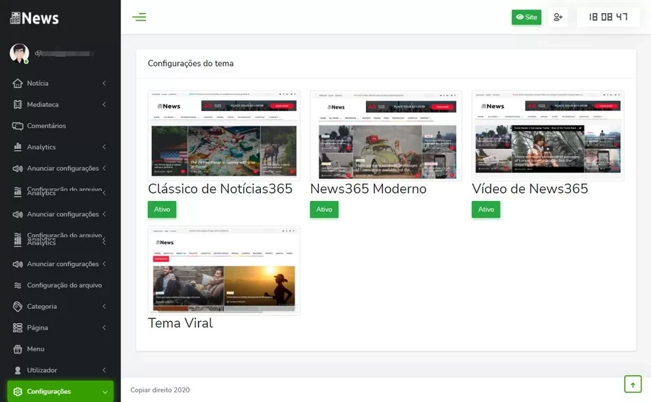 SCRIPT Portal de Notícias WEB NEWS WordPress e Elementor
