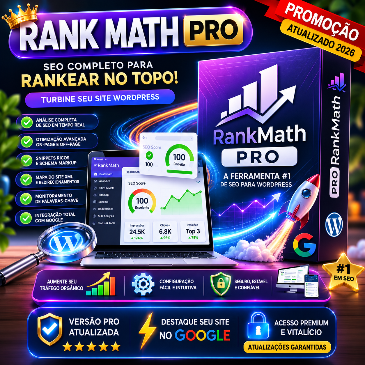 Rank Math Pro Original Envio Imediato