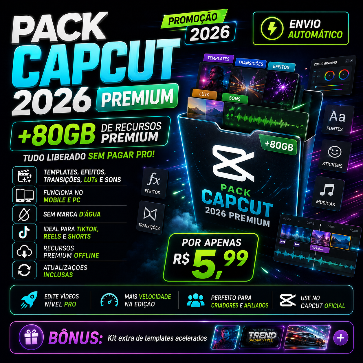 Pack Completo CapCut Profissional – Envio Automático